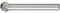 PFERD HM-Frässtift, Kugelform KUD, Zahnung MICRO, Frässtift-ø 8mm, Schaft-ø 6mm, Länge 47mm, 21112676 – für die Feinbearbeitung auf nahezu allen Materialien bis 68 HRC