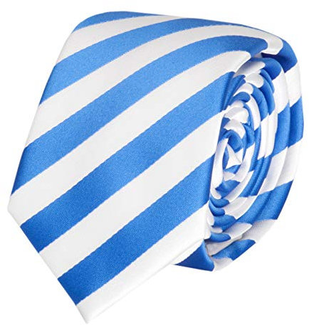 Fabio Farini - Elegante Herren Krawatten gestreift - 6cm/8cm Breite - Männer Schlips als Geschenk oder Anlässe tiefblau blau signalweiß weiß 6cm