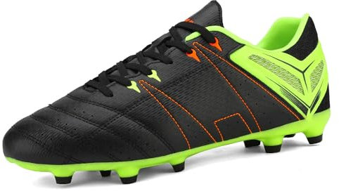 DREAM PAIRS Men's Outdoor Athletes Cleats Football Boots Soccer Shoes Sneakers and Teen Training,Size 11,Black/Lemon/Green/Red,160471-M