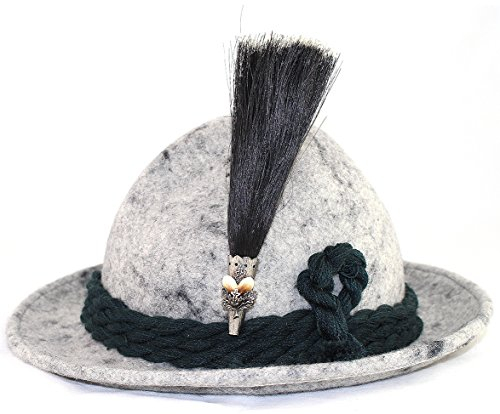 Gamsbart mit Grandl ca. 16 cm, Hutschmuck, bayerischer Gams Bart, Gemsen Bart, Hirschzahn