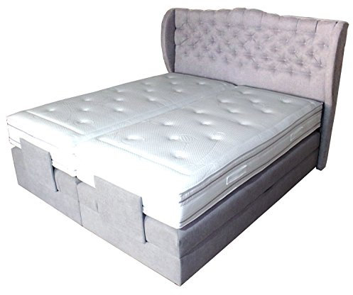 PAARA Boxspringbett Chesterfield Look Bettkasten Antirutsch-Matten Royal Kaltschaum Matratze mit eingebautem Topper Komplettset - Jedes Bett EIN Unikat - Made in Germany 180 x 200 cm