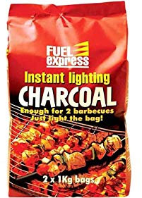 Fuel Express Instant Lighting Charcoal BBQ Barbecues 2 x 1Kg Bags (6)