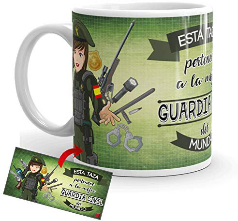 Kembilove Taza de Café de la Mejor Guardia Civil del Mundo – Taza de Desayuno para la Oficina – Taza de Café y Té para Profesionales – Taza de Cerámica Impresa – Tazas Profesiones Guardias Civiles