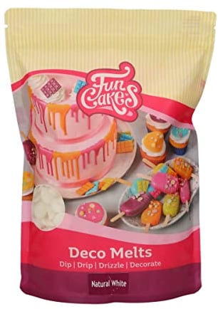 FunCakes Deco Melts natürliches Weiß - Trempez, coulez, arrosez et décorez ! Faire fondre brièvement au micro-ondes ou au bain-marie , 1 kg