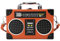 Ondeam Vintage Radio geformte Tasche, PU elegante Abend Crossbody Handtasche für Frauen braun mittel