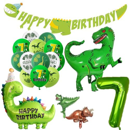 Geburtstagsdeko 7 Jahre Junge Kindergeburtstag Deko Jungen 7 Jahre Geburtstag Deko Junge Dino Folienballon 7