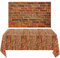 Chuangdi 2 Bögen, 12.7 x 23.4 cm, Ziegelstein-Wandhintergrund, Steinwand-Szenen-Set, Ziegelstein-Wandtapete, Vorhänge, Tür, Foto für Winter/Halloween, Kristmas-Party (Retro-Roter Ziegelstein)