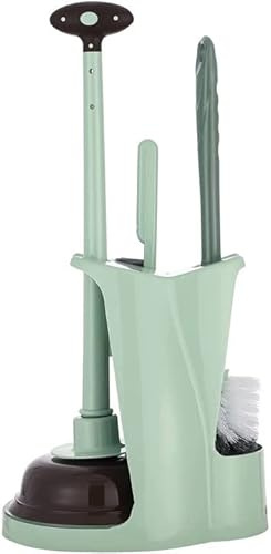 Cq acrylic Toilet Plunger and Bowl Brush Combo for Bathroom Cleaning,Green, 1 Set by