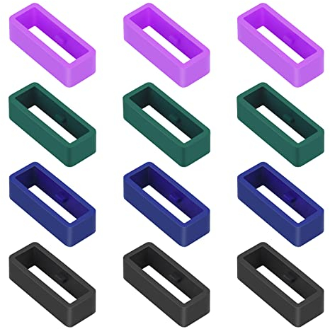 Vicloon Passante per Cinturino, 12Pcs Passante Cinturino Orologio in Silicone, Anelli di Sicurezza di Ricambio per Cinturino dell'orologio, Anelli di Fissaggio per Orologi Accessori, 20mm