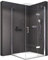 BERNSTEIN® Eckdusche 120 x 100 cm Dusche mit Drehtür an einem Festfeld NT403 – Duschabtrennung mit Türanschlag RECHTS 8mm ESG Nano Klarglas