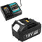 Batteria e caricabatterie da 18 V per Makita LXT ASUNCELL 18 V 5,0Ah DC18RC, compatibile con tutte le batterie agli ioni di litio Makita 14,4 V-18 V BL1815 BL1830 BL1850 BL1430 (spina UE)