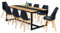 IDMarket - Esstisch, rechteckig, Dover für 8 Personen, schwarzes Mittelband, Industriedesign, 180 cm