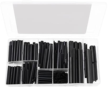 Create idea Manganese Steel Slotted Spring Pin Assortment Set Hollow Spring Pins Hardware Assortment Kit Steel Split Spring Dowel Tension Mixed Sizes M1.5 M2 M2.5 M3 M4 M5 M6 M8 Black with Box