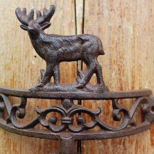 DOZRAN Farmhouse Solid Iron Doorbell with Deer Design, Wall Hanging Service Bell for Door Court/Grocery/Garden, Weatherproof Shaking Bells