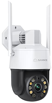 SANNCE PTZ Security IP Camera Outdoor Wireless 5MP Pan 350° Tilt 90° 20x Optical Zoom, Colour Night Vision, 2-way Audio, Auto Tracking, Works with Alexa, Human Detection, Include 12V/2A Power Adapter