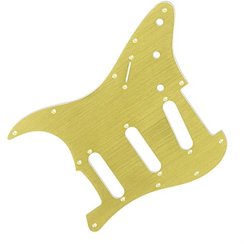 E-Gitarren-Schlagbrett 11-Loch Metall Aluminium Modern Style SSS Pickguard Scratch Plate Anti-Scratch Plate für For ST E-Gitarre (Color : 01)