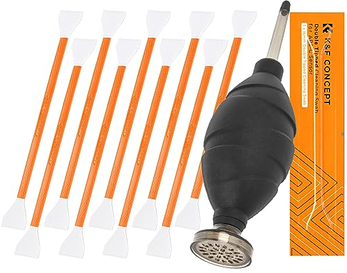 Minadax Kamera Sensor Reinigung für APS-C/DX 10x 16mm Swab + Blasebalg mit Staubfilter