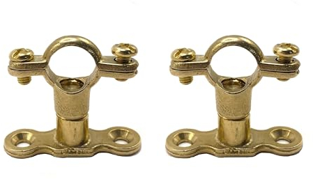 Greened House Brass Munsen Pipe Ring Clip & Backplate 15mm - Available in Packs of 2