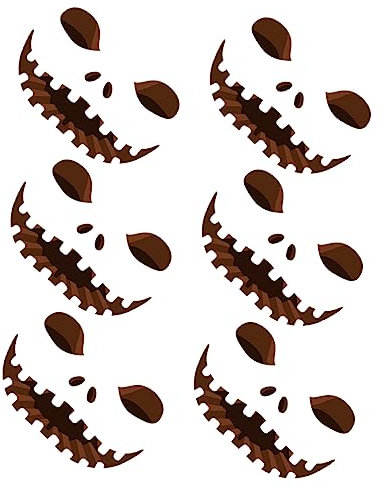Amosfun 6 Blätter -aufkleber Halloween-wandklammer Kürbis-wandaufkleber Kürbisschablone Ätzen Schaumstoff-kürbis-aufkleber Kürbislaterne-gesichtsaufkleber Pvc Glas Mach Es Selbst