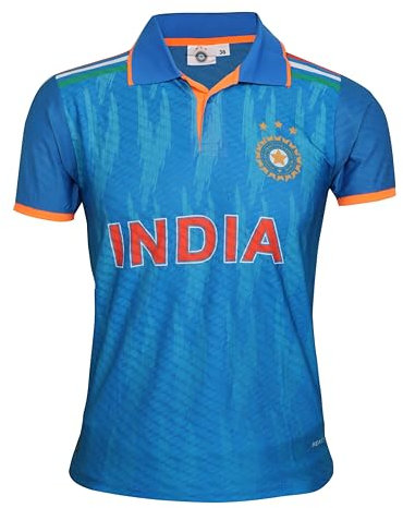 KNK Cricket-Trikot WC 2023, Fan-T-Shirt, alle Cricket-Team-Uniform, Indien, 44