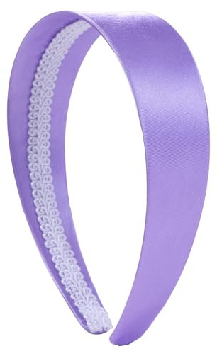loucent Fascia da donna in raso liscio, fascia antiscivolo da 5,1 cm di larghezza, viola chiaro
