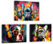 ZXHYWYM Tier Graffiti Wanddekoration 3 teilig bunter Hund mit Sonnenbrille und Kopfhörer Bild Musik Tier Leinwanddruck für Teenager und Jungenzimmer mit Rahmen (B (28x35cmx3))