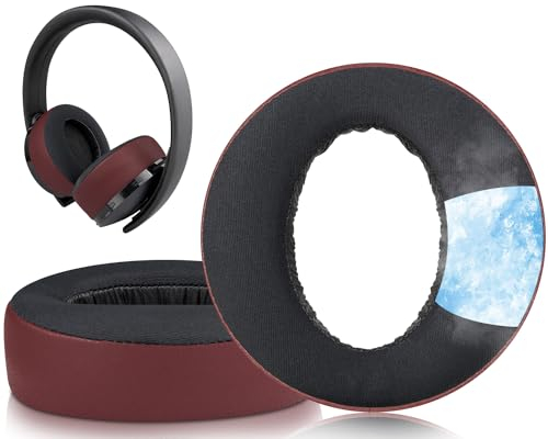 SOULWIT Cooling-Gel Ear Pads Cushions for Sony New Gold Wireless Playstation PS4 Headset, Replacement Earpads for 2018 Version, Headphone Model CUHYA-0080 - Burgundy