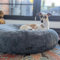 EDEL&SCHNELL Ersatz Bezug für Flocke Hundebett Hundebettbezug aus grauem Kuschelplüsch Bezüge für Hundebetten (65 cm)