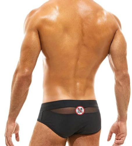FULUJIDI Badehose Boardshorts Schwimmhose Herren Swim Slips Strand Hose Surfen Baden Niedrige Taille Sexy Surfbrett Einfarbig Bade Bekleidung Herren Badeanzug Schwimmen Badeanzüge L Schwarz