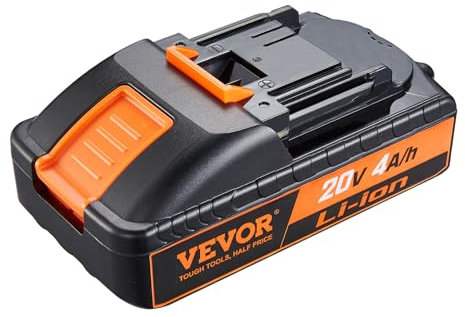 VEVOR Batteria per strumento senza fili agli ioni di litio 20 V 4.0 Ah Batteria di ricambio per batterie di utensili elettrici ad alta capacità, compatibile con strumenti elettrici senza fili 20 V