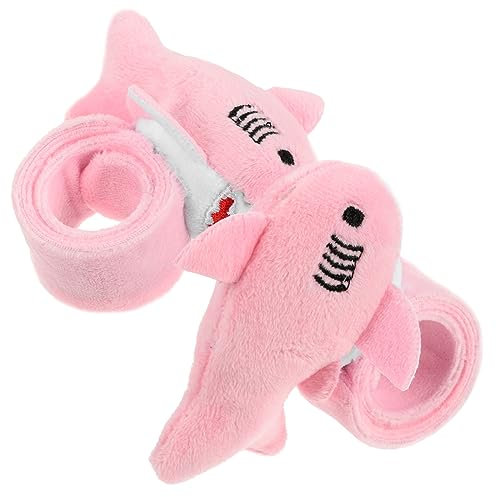 HEMOTON 2 Stück Druckknopfarmbänder Für Kinder Hai-plüschtier-schlagarmband Kuscheliges Tierarmband Für Partyzubehör