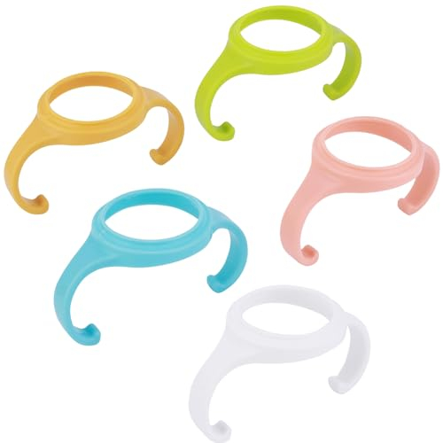 5 Packs Baby-Fütterung Stillflaschenhalter, Baby Fütterung Pflege Flaschenhalter Easy Grip Kunststoffgriff Weithalsflaschengriff für Pigeon Babyflasche mit großem Kaliber