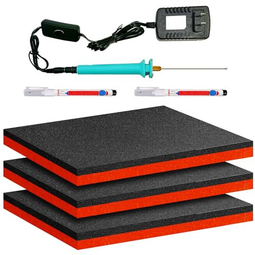 3 Stück Werkzeugkasten, Schaumstoff, 44,5 x 30,5 x 2,5 cm, Schatten, rutschfester Schaumstoff, Werkzeugkasten, Kommode, Schubladeneinsätze, Organizer-Matte