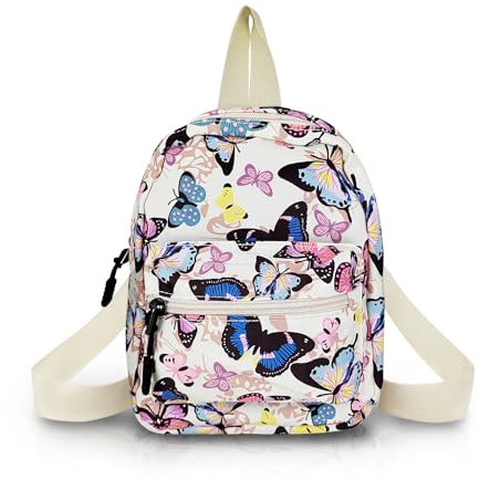 WisePoint Mini Rucksack, Nylon Kleine Rucksäcke für Frauen und Mädchen, Exquisite Damen Rucksack für Reisen, Einkaufen, Arbeiten (schmetterling)