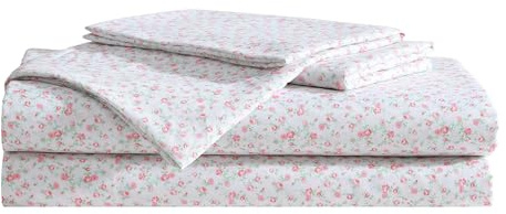 Betsey Johnson - Twin Sheets, Fade & Wrinkle Resistant Bedding Set with Matching Sham(s), Soft & Lightweight Bedding Essentials (Whimsical Floral Green, Twin)