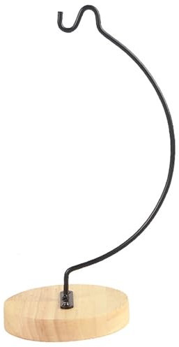 CAKEEYUM Présentoir d'ornements, Support de Plante aérienne à Suspension en Fer avec Base en Bois pour terrariums, Support de Plante Suspendu, Crochet Pot, décoration pour Globe en Verre, po