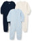 Amazon Essentials Pyjama sans Pieds Zippé en Coton Mixte Bébé, Lot de 3, Bleu Marine/Koala/Rayures, 3-6 mois