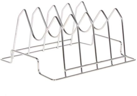 MasterCook - Supporto per Costine E Arrosti in Acciaio Inox, Rastrelliera per BBQ E Forno, Accessorio per Cottura Omogenea di Carne E Ribs, Perfetto per Barbecue A Gas E Carbonella
