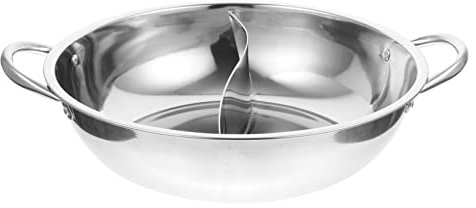 VICASKY Two Side Hot Pot Stainless Steel Divider Induction Electric Double Flavor Cooking Restaurant Grade