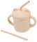 FUNNETOYU Vaso de Pajita para Niños Taza de Aprendizaje Asa para Bebés Vaso Diseño de Oso Botella de Agua sin Fugas para Uso 250Ml