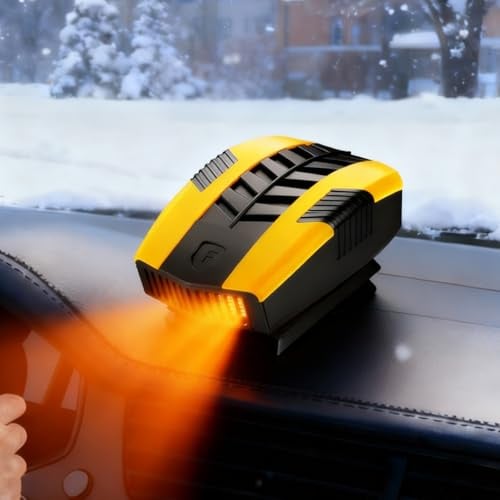 HUAJUN Car Heater, 12V Winter Car Defogger, 150W Portable Car Heater,Plug into Cigarette Lighter Car Defroster, 2-in-1 Fast Heating/Cooling