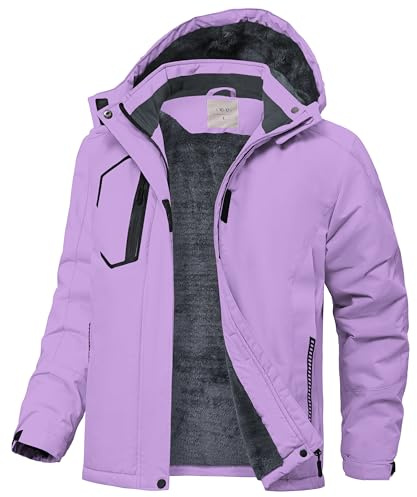 Zoofly Veste de Ski Enfant Imperméable avec Capuche Hiver Manteau Doublé Polaire Chaud
