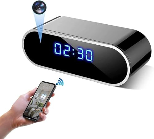 LaoZiYao 4K Full UHD Spy Camera Hidden Camera in Clock WiFi Hidden Cameras Video Recorder Wireless IP Camera Indoor Home Security Monitoring Nanny Cam 140° Angle Night Vision/Motion Detection