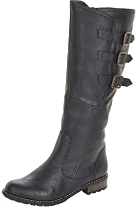 Remonte Damen R3370 Hohe Stiefel, Schwarz (Asphalt / 01), 38 EU