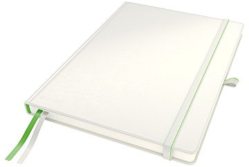 Leitz Complete Qualitäts-Notizbuch A4 kariert, 160 Seiten, 80 Blatt, Hardcover mit hochwertigem Einband, 100 g/m² Papier FSC zertifiziert, Verschluss, Lesezeichen, Stiftschlaufe, Weiß, 44710001