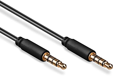 Goobay 63828 Audio Verbindungskabel AUX, 3, 5 mm Stereo 4-pol., Slim, CU