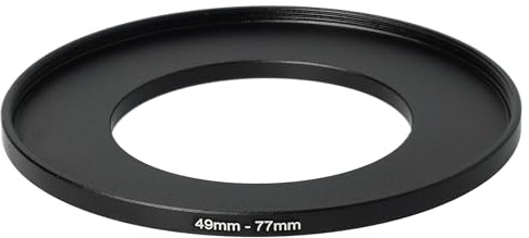 vhbw Step-Up-Ring Adapter von 49 mm auf 77 mm für Kamera Objektiv | Filteradapter, Metall, Schwarz