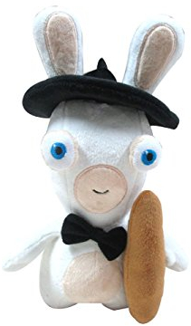 Raving Rabbits Raving Rabbids Plüsch - Franzose (28cm), Raving Rabbids Plüschfigur 28cm Verkleidet als archetypischer Franzose mit Baguette, KH00258