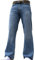 BNWT New Mens Wide Leg Bootcut Flared Blue Heavy Denim Jeans All Waist & Sizes Light Blue 34W X 32L