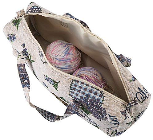 Fabric Knitting Storage Bag Household Sewing Needles Organizer Bag, As a Cosmetic Bag, Desk Storage, Travel Storage, Bedroom Storage and Shopping Bag(Blue)